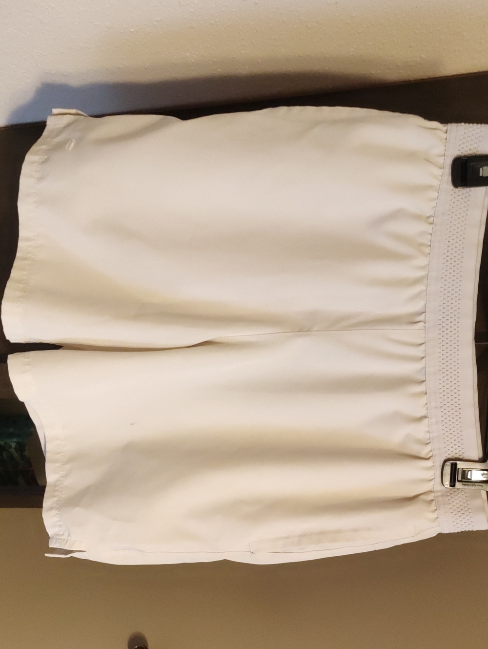 Men's Cream Elastic Waist Shorts